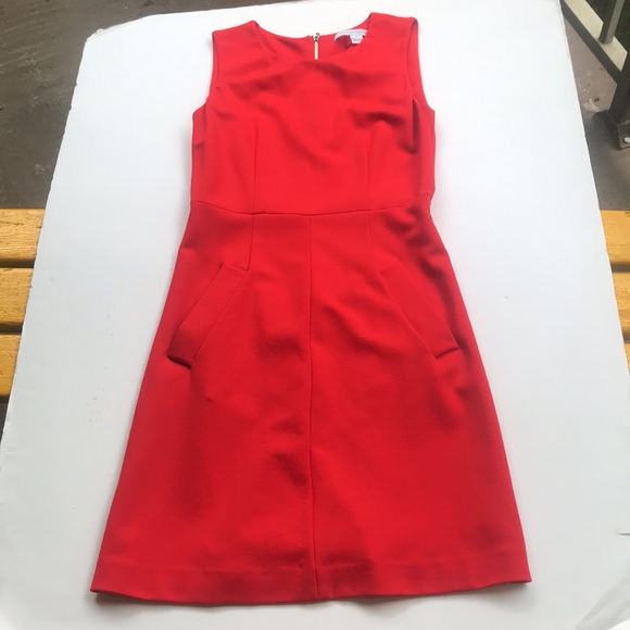 DVF Designer Bright Red Sleeveless Work Dress Carpreena Diane Von Furstenberg 4 - Picture 3 of 16